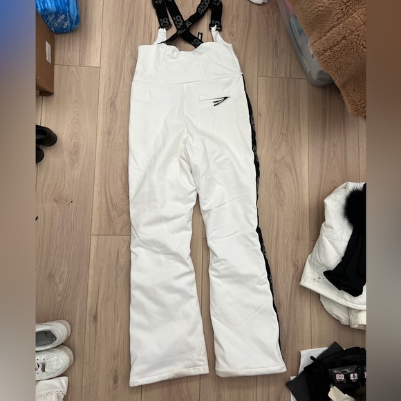 ASOS 4505 white & black ski high waisted ski bib pants salopette - Picture 8 of 12